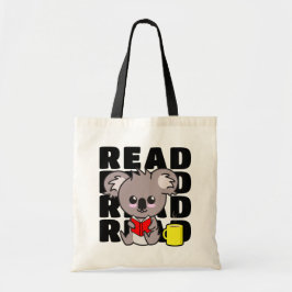 Bolsa Tote Lido: Leitura de Livro e Café de Koala Cute