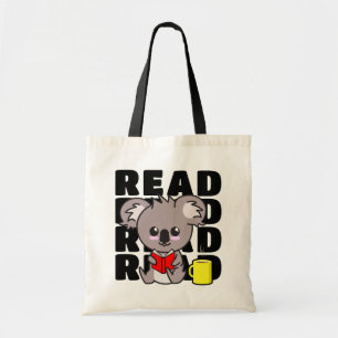 Bolsa Tote Lido: Leitura de Livro e Café de Koala Cute