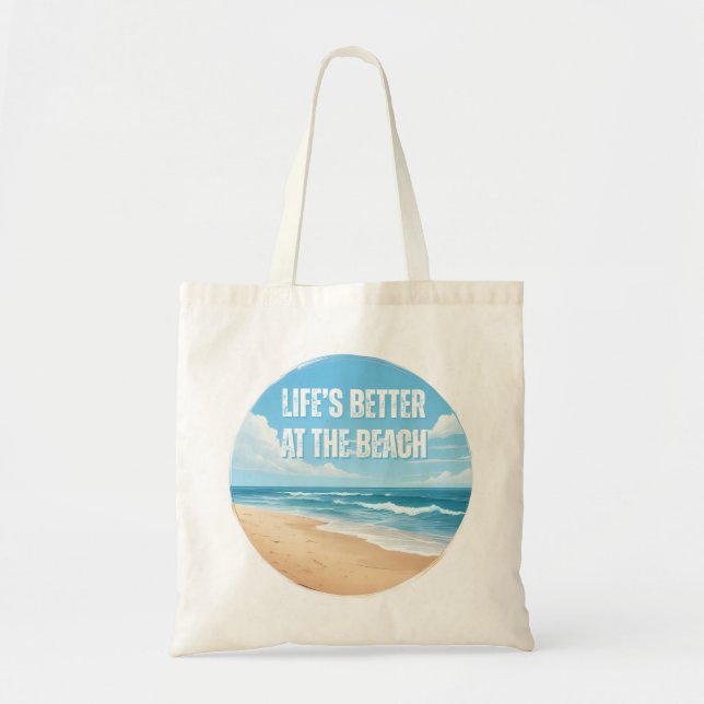 Bolsa Tote Life’s Better at the Beach, Summer Vacation (Frente)