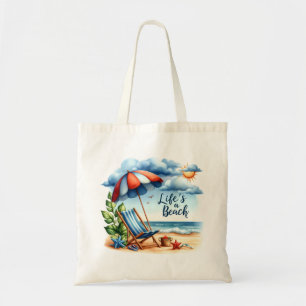 Bolsa Tote "Life's A Beach" Praia Scene Tote Bag