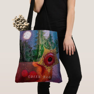Bolsa Tote Lifesaver Cactus através de uma janela chuvosa