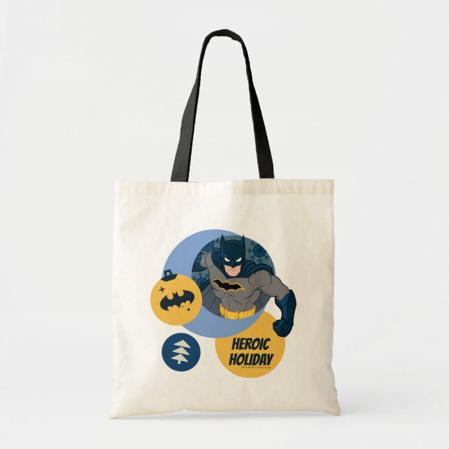 Bolsa Tote Liga da Justiça Batman Holiday Bauble (Frente)