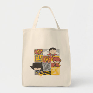 Bolsa Tote Liga da Justiça de Chibi Voar, Chutar, Executar
