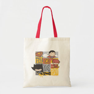 Bolsa Tote Liga da Justiça de Chibi  Voar, Chutar, Executar