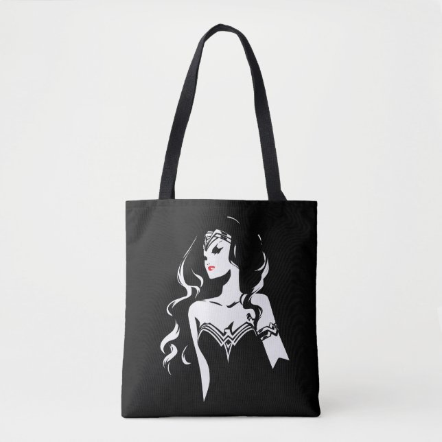 Bolsa Tote Liga da Justiça | Mulher Maravilha Noir Pop Art (Frente)