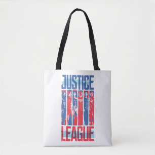 Bolsa Tote Liga da Justiça  Pop de Arte Azul e Vermelho