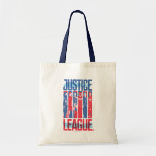 Bolsa Tote Liga da Justiça  Pop de Arte Azul e Vermelho