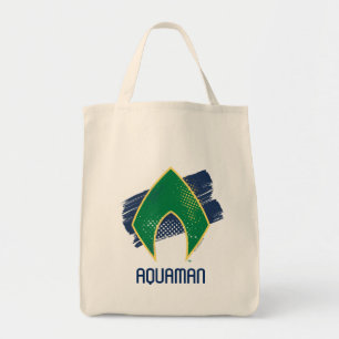 Bolsa Tote Liga da Justiça Símbolo de Aquaman Pincel e Meio