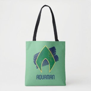 Bolsa Tote Liga da Justiça Símbolo de Aquaman Pincel e Meio