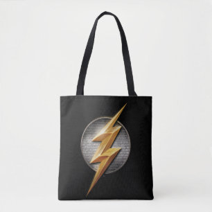 Bolsa Tote Liga da Justiça Símbolo de Bolt Metálico Flash