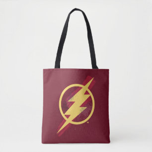 Bolsa Tote Liga da Justiça Símbolo Flash Pincel e Meio-Tons