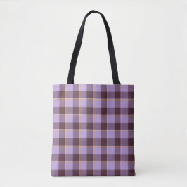 Bolsa Tote Light Wisteria and Livid Brown Plaid Purple