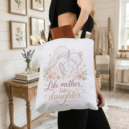 Bolsa Tote Like Mother Like Daughter - Minimalist Floral Moth