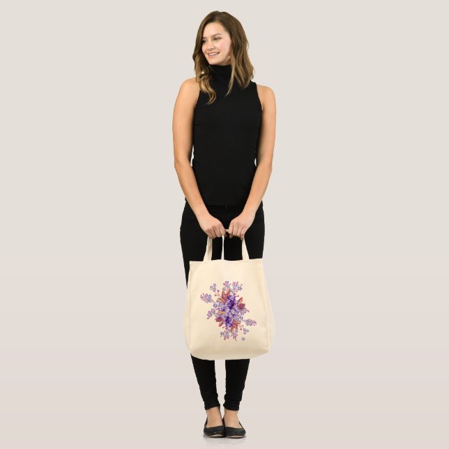 Bolsa Tote Lilac esqueceu-me do casamento da Flor (Frente (modelo))