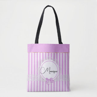Bolsa Tote Lilac Motif Elegante com Lace Faux