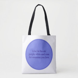 Bolsa Tote Lilac no Air text poems Dia de as mães