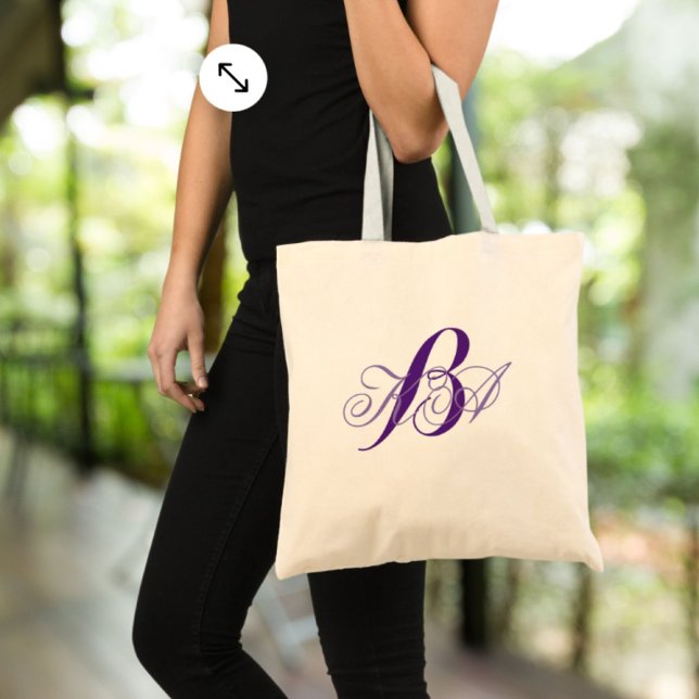 Bolsa Tote lilac-ombre-púrpura-madrinha-madrinha (romantic lilac ombre purple monograms bridesmaid tote bag)