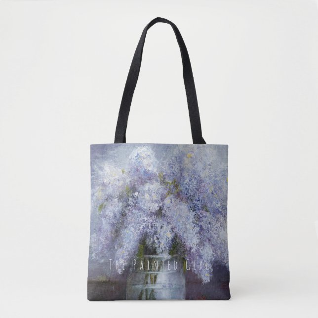 Bolsa Tote "Lilacs sacola do jardim da lavanda no frasco de (Frente)
