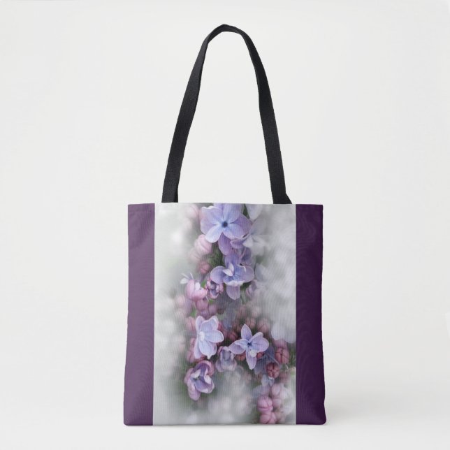 Bolsa Tote Lilás em flor (Frente)