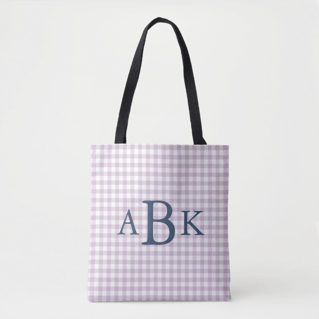 Bolsa Tote Lilás Ginga de Monograma Roxa (Frente)
