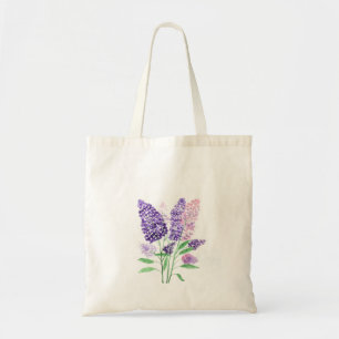 Bolsa Tote Lilases flores roxas