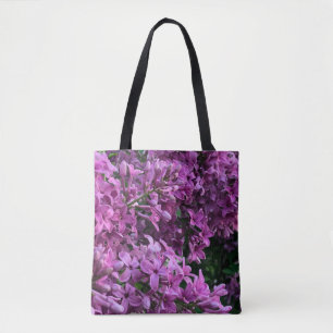 Bolsa Tote Lilases roxos cor-de-rosa   fotografia floral rosa