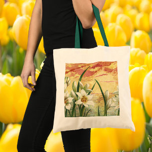 Bolsa Tote Lilies da Páscoa ao Nascer do Sol e Anjos Vitorian