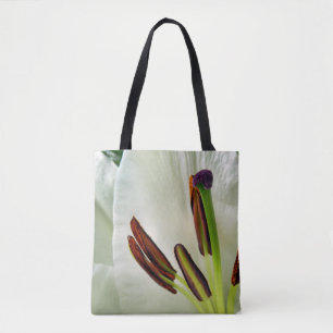 Bolsa Tote Lilium Oriental White Por Toda A Impressão