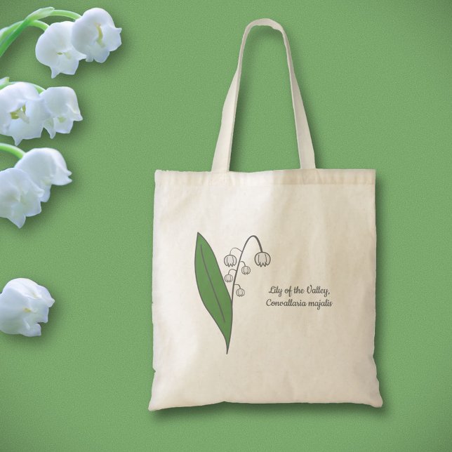 Bolsa Tote Lily Botânica da Flor Pastel do Vale (Botanical Lily of the Valley Tote Bag)