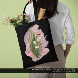Bolsa Tote Lily of the Valley Feliness Watercolor Style