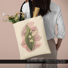 Bolsa Tote Lily of the Valley Feliness Watercolor Style