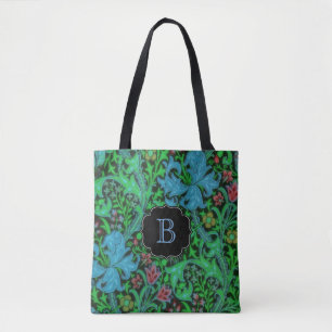 Bolsa Tote Lily Vintage Padrão Floral com Monograma