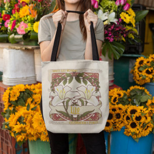 Bolsa Tote Lily White Estilo de Vintagem Frente e Amarelo Tra