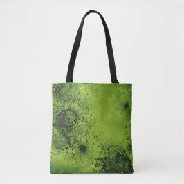 Bolsa Tote Lima Verde Grunge com Acentos Pretos