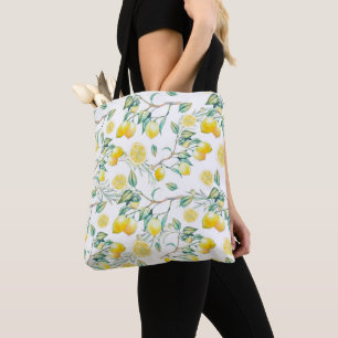 Bolsa Tote Limão Amarelo de Aquarela