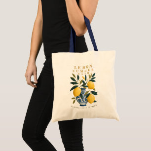 Bolsa Tote Limão Botânico Italiano Verão Mediterrâneo