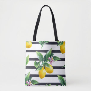 Bolsa Tote Limão Branch: Citrus Watercolor Bliss