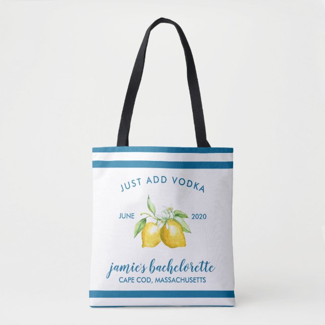 Bolsa Tote Limão Citrus Bachelorette Personalizado (Frente)