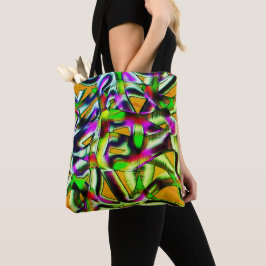 Bolsa Tote Limão de recortes retorcidos coloridos, arranhões 