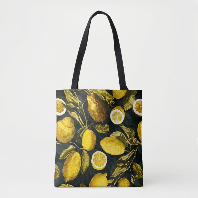 Bolsa Tote Limão e Folha Padrão V (Frente)