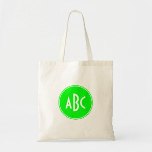 Bolsa Tote Limão e monograma branco do círculo