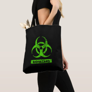 Bolsa Tote Limão Neon Green BioHazard Chemicals Graphic