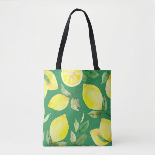 Bolsa Tote limão,padrão de aquarela,fundo,fruta,papel de pa