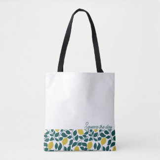 Bolsa Tote Limão Squeeze the Day, Cítrico Desenhado à Mão