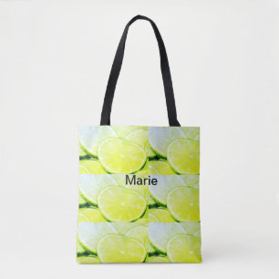 Bolsa Tote Limão verde amarelo simples adicionar nome mínimo