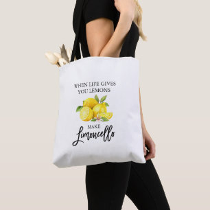 Bolsa Tote Limões de Aquarela Limões com Escova Moderna Lim