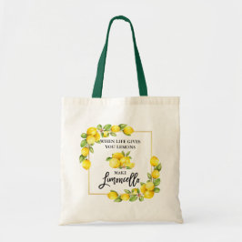 Bolsa Tote Limões de Cores Aquáticas Limoncello, Script De Pi