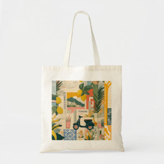 Bolsa Tote Limões Mediterrâneos Amarelos Vintage Costa Italia