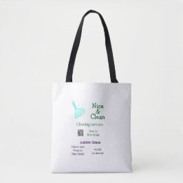Bolsa Tote Limpador verde azul gitter limpo adicionar nome en