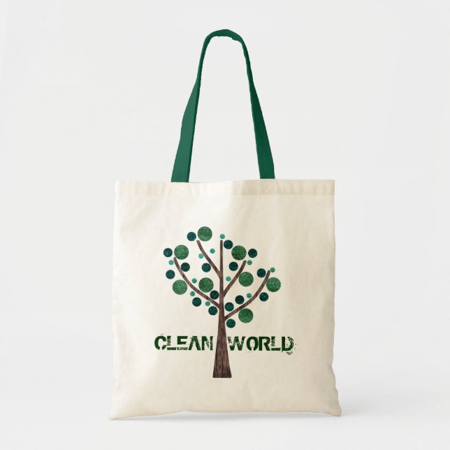 Bolsa Tote limpe o saco do mundo (Frente)